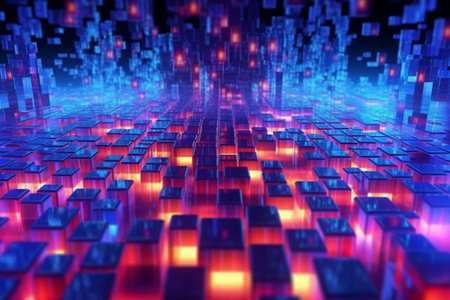 3d illustration of abstract background with cubes. 3d rendering of geometric shapes.の素材