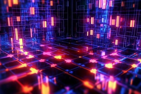 3D rendering of abstract technology digital hi tech background. 3D illustrationの素材
