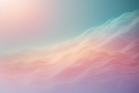 abstract background with smooth wavy lines in pastel pink and blue colorsの素材