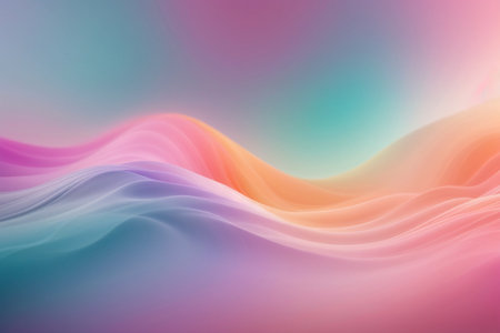 abstract background with smooth wavy lines in pink and blue colorsの素材