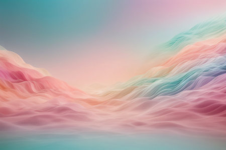 abstract wave background, 3d render, pink and blue colorsの素材