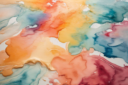 Colorful abstract hand painted background, close-up fragment of acrylic painting on paperの素材