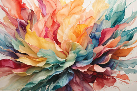 abstract background made of multicolored petals of different colorsの素材