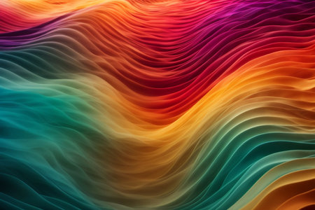 abstract background with multicolored wavy lines - computer generated illustrationの素材