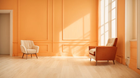 modern bright interiors apartment living room 3D rendering illustration computer generated imageの素材