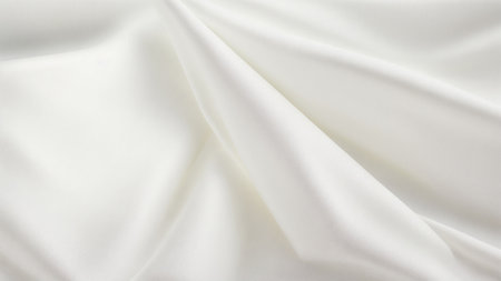 Smooth elegant white silk or satin luxury cloth texture can use as wedding background. Luxurious background designの素材