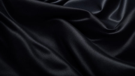 Smooth elegant black silk or satin texture can use as abstract background. Luxurious background designの素材