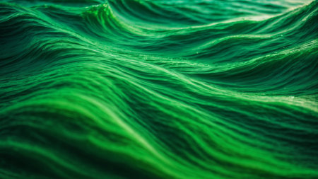 Green wave abstract background. Water texture. 3d rendering, 3d illustration.の素材