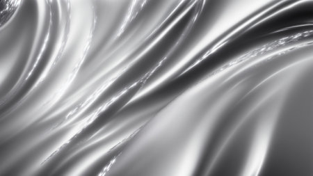 abstract background with smooth lines and waves in black and white colorsの素材