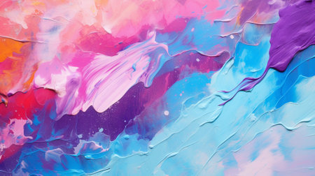 Abstract background of acrylic paint in blue, pink and purple colors.の素材