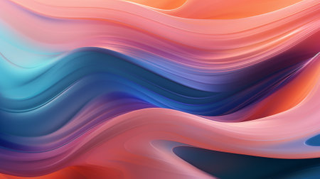 abstract background with smooth lines in blue, orange and pink colorsの素材