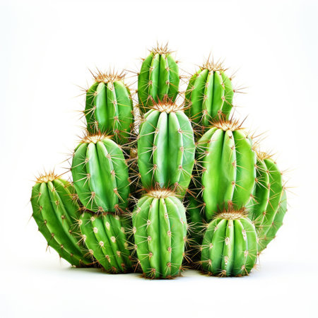 Cactus isolated on white background. Green cactus isolated on white backgroundの素材