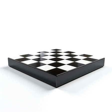 chessboard isolated on a white background. 3d render.の素材