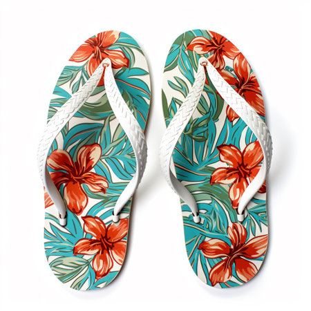 Flip flops isolated on white background. Summertime. Vacation.の素材