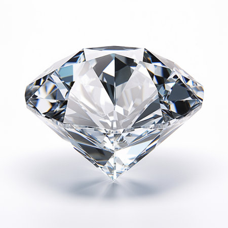 Diamond on a white background. 3d rendering. Computer digital drawing.の素材