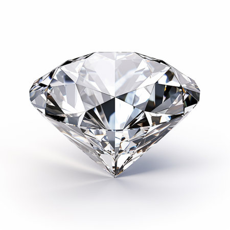 Diamond on a white background. 3d rendering. Computer digital drawing.の素材