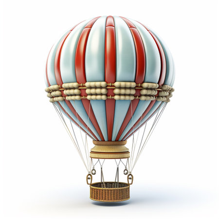 Hot air balloon on a white background. 3d render image.の素材