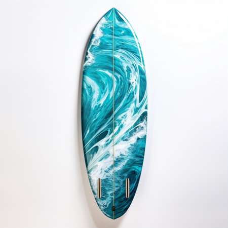 Surfboard isolated on a white background. 3d rendering.の素材