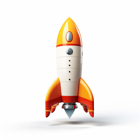 Space rocket isolated on white background. Vector illustration. Eps 10.の素材