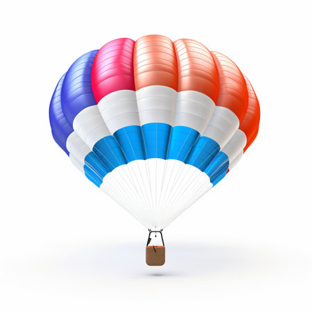 Hot Air Balloon on a white background. 3d Rendering.の素材