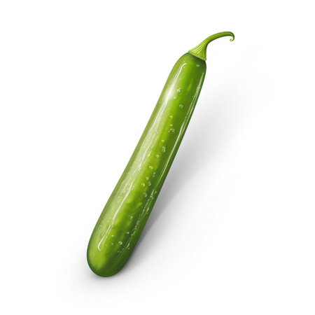 Cucumber isolated on white background. 3D illustration. Top view.の素材