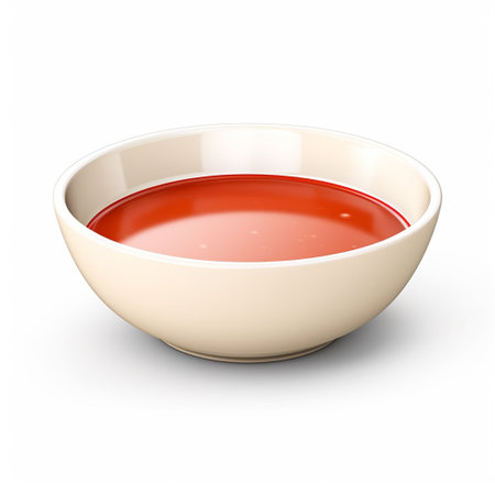 Bowl of tomato sauce isolated on white background. 3d illustrationの素材