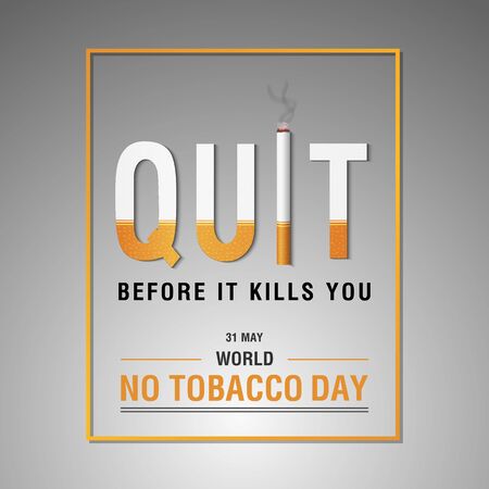 World No Tobacco Day Vector Concept Stop Smoking, Quit before it kills you with Cigarette Illustration and Cigarette Quitのイラスト素材