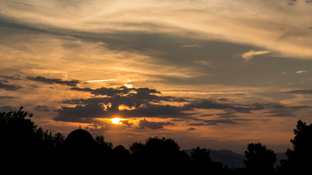 Urban Sunset Skyの写真素材