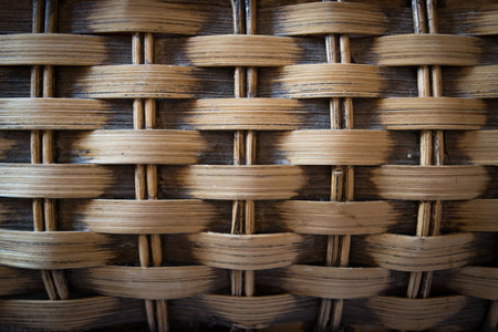 old grunge bamboo weaving with vignete low light