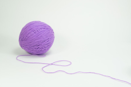 yarn ball on white background isolatedの写真素材