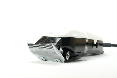 hair clipper on white background isolated, selective focusの写真素材