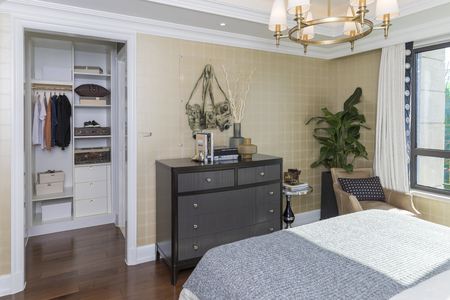 Interior view of a bedroomのeditorial素材