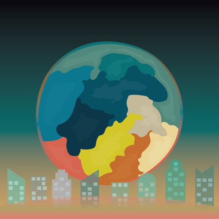 Colorful planet Earth. Background design of colors and gradients. vector illustrationのイラスト素材