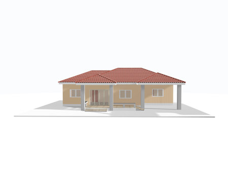 3D rendering of single house , Illustration for house design , website banner and icons.の写真素材