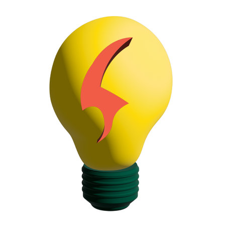 Light bulb with lightning symbol isolated on white background. 3D rendering.Vector illustration eps10.のイラスト素材