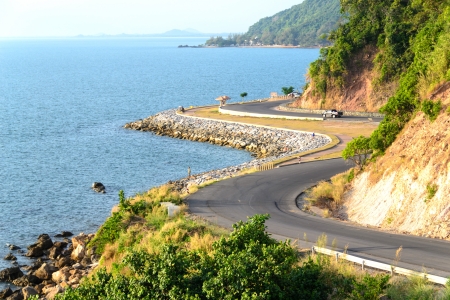roads along the coastの写真素材