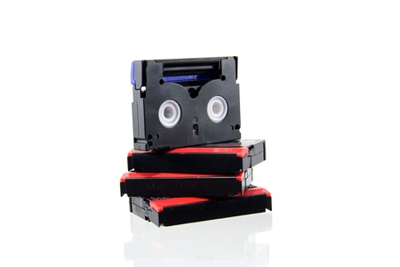 cassette minidv on a white backgroundの写真素材