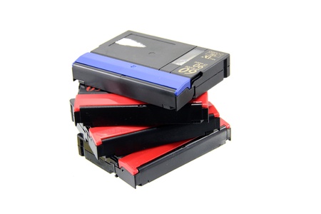 cassette minidv on a white backgroundの写真素材