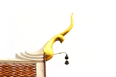 Golden roof finial of Thai templeの写真素材