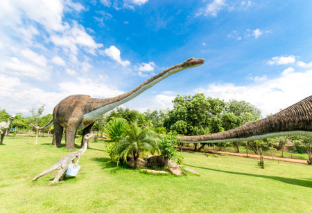 public parks of statues and dinosaurの写真素材