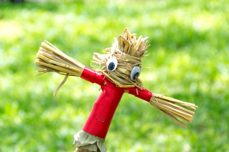 Scarecrow in gardenの写真素材