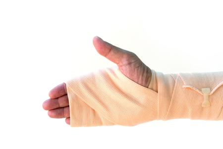 Hand with a bandageの写真素材