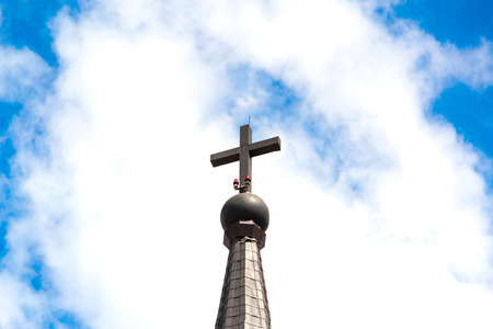 Cross on Roof of the cathedralの写真素材