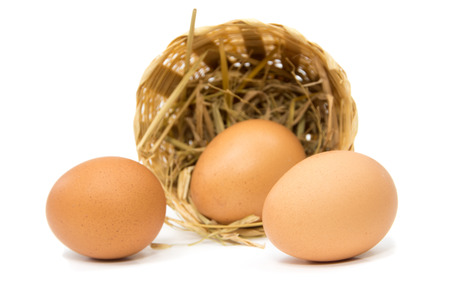 eggs on a white backgroundの写真素材