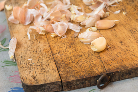 dirty Chopping board woodenの写真素材