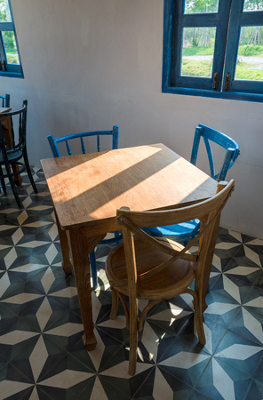 Vintage chairs and table  in a roomの写真素材