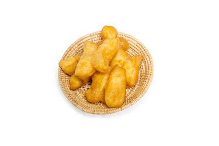 Top view of deep fried dough sticks.traditional Thai dough stick It's breakfast for Thai people in...
