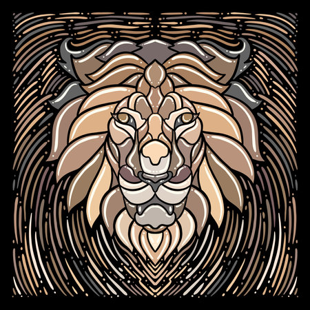 colorfull lion head vectorのイラスト素材