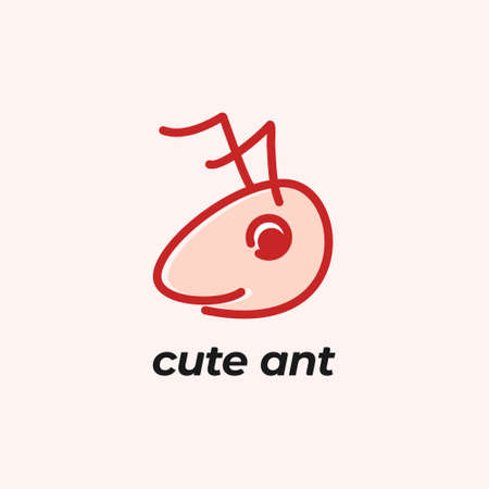 Ant head cartoon icon logo design templateのイラスト素材