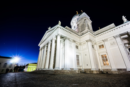 Dusk at Helsinki Cathedralの写真素材